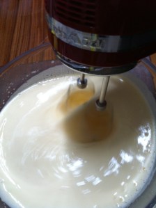 Thick, creamy, pale egg and sugar mixture