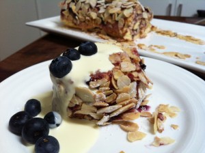 Rolled Savoy Sponge with Blueberries
