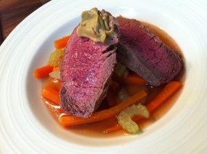 Poached Beef with Spring Vegetables