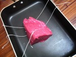 Tie off the beef ...